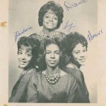 The four Supremes in 1961: Barbara Martin, Mary Wilson, Florence Ballard, and Diana Ross bringing up the rear. Martin would leave in 1962
